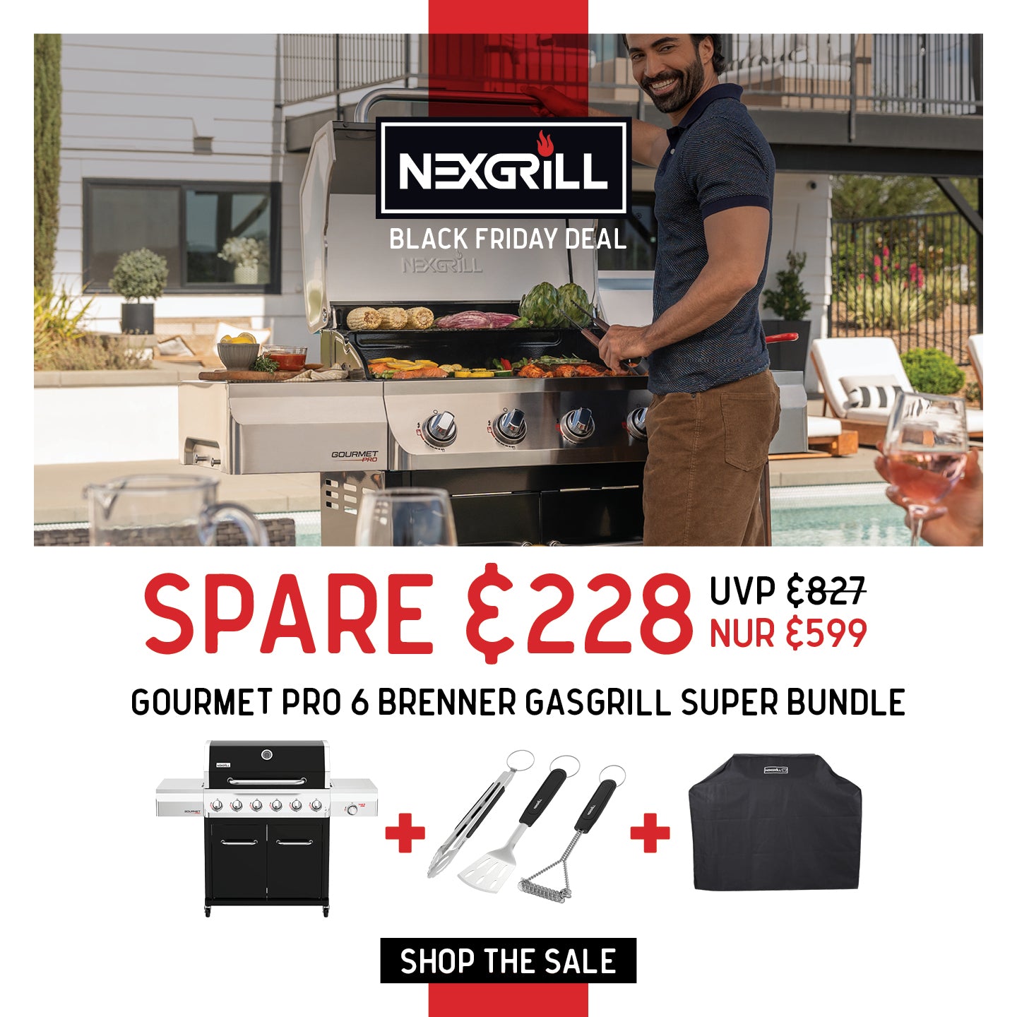 Gourmet Pro 6 Brenner Gasgrill Super Bundle